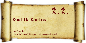 Kudlik Karina névjegykártya